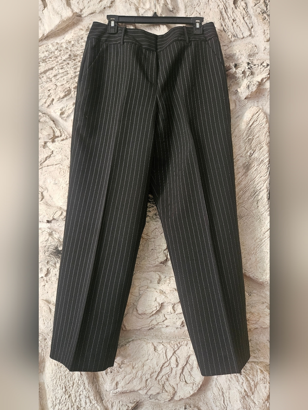 Larry Levine S12 Black Pinstripe Dress Pants
